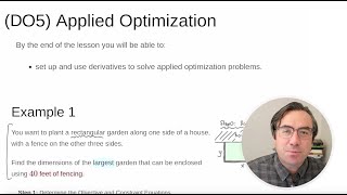 MTH 121 Prep - Applied Optimization