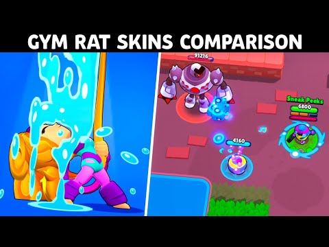 Brawl Stars All Gym Rat Skins Comparison | Gameplay, Pins, Player Icon!