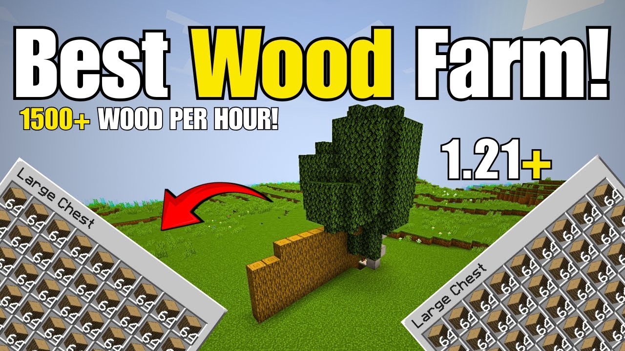 BEST Minecraft 1.21 Wood Farm | AFK & Automatic (1500+ Wood/HR) - YouTube