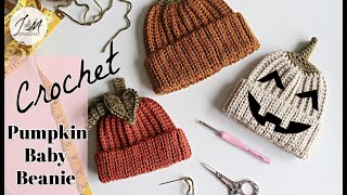 Easy & Fast crochet baby pumpkin beanie/hat | Crochet Pumpkin #crochetpumpkin