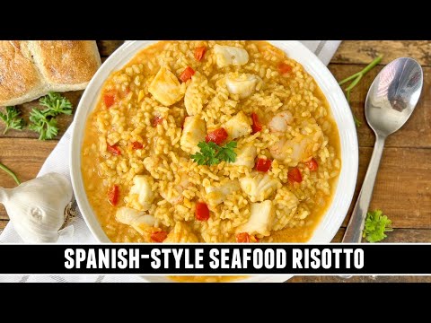 Spanish-Style Seafood Risotto | Possibly the BEST Creamy Seafood Rice