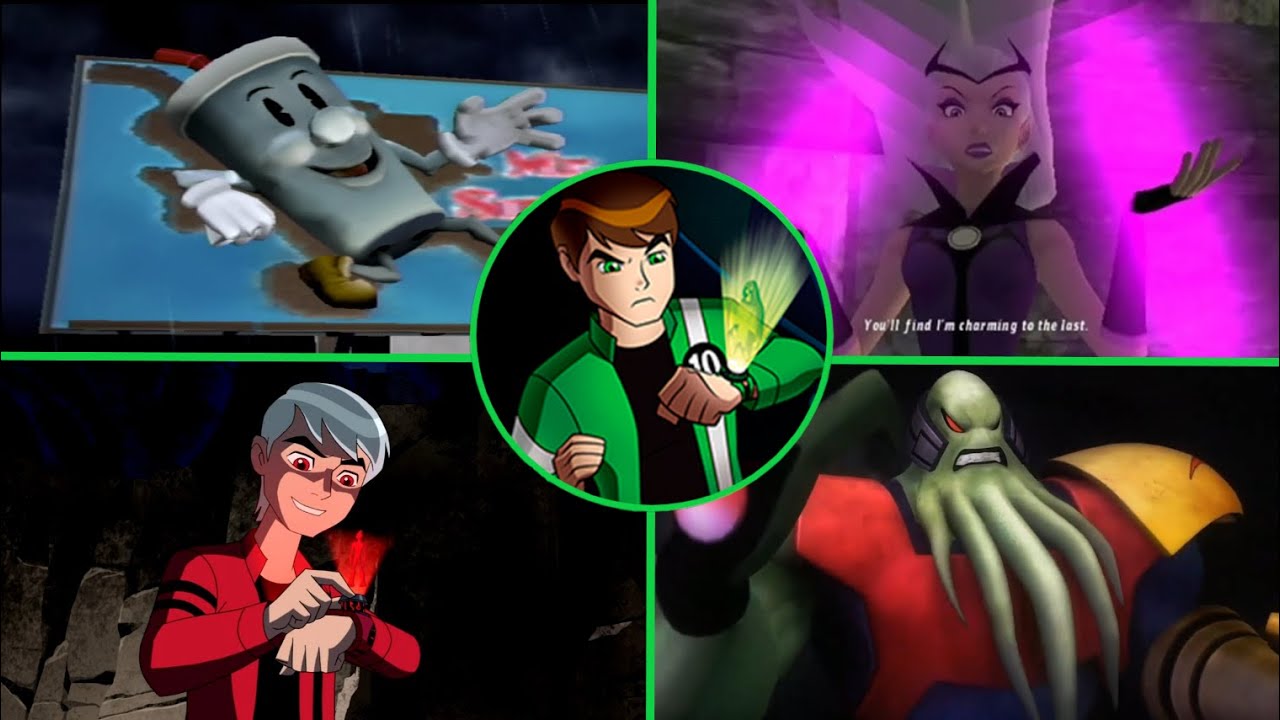 Ben 10 Alien Force: Vilgax Attacks - All Boss Fights (No Damage!) PS2