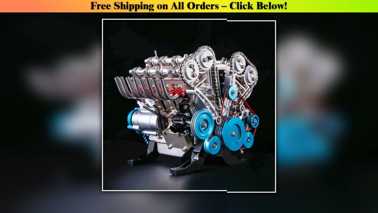 500+ Parts TECHING V8 Engine Metal Model Kit DIY Assembly Mini Eight Cylinder Engine Model