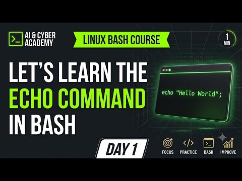 Master the BASH Echo Command in 1 MIN! (Linux for Beginners)