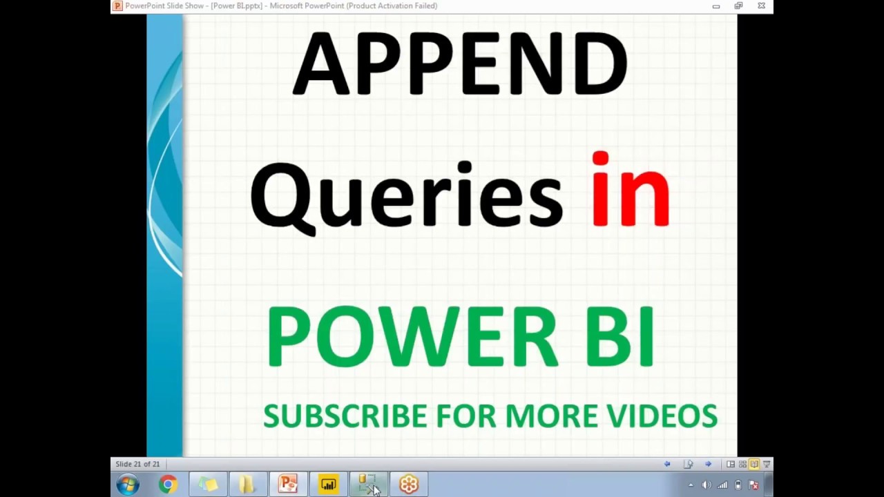 Append Queries In Power BI YouTube Append queries in power bi youtube