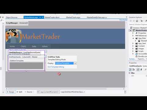ASP.NET 4.5 Expert Skills Lesson 7-9: Use the GridView EditItemTemplate