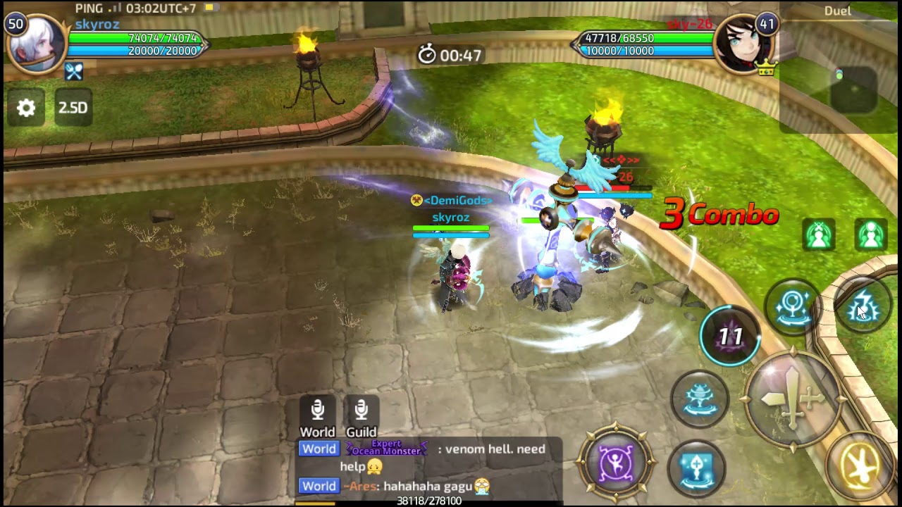 Dragon Nest M SEA Saint's skill STRIKE HAND how it works game guide.