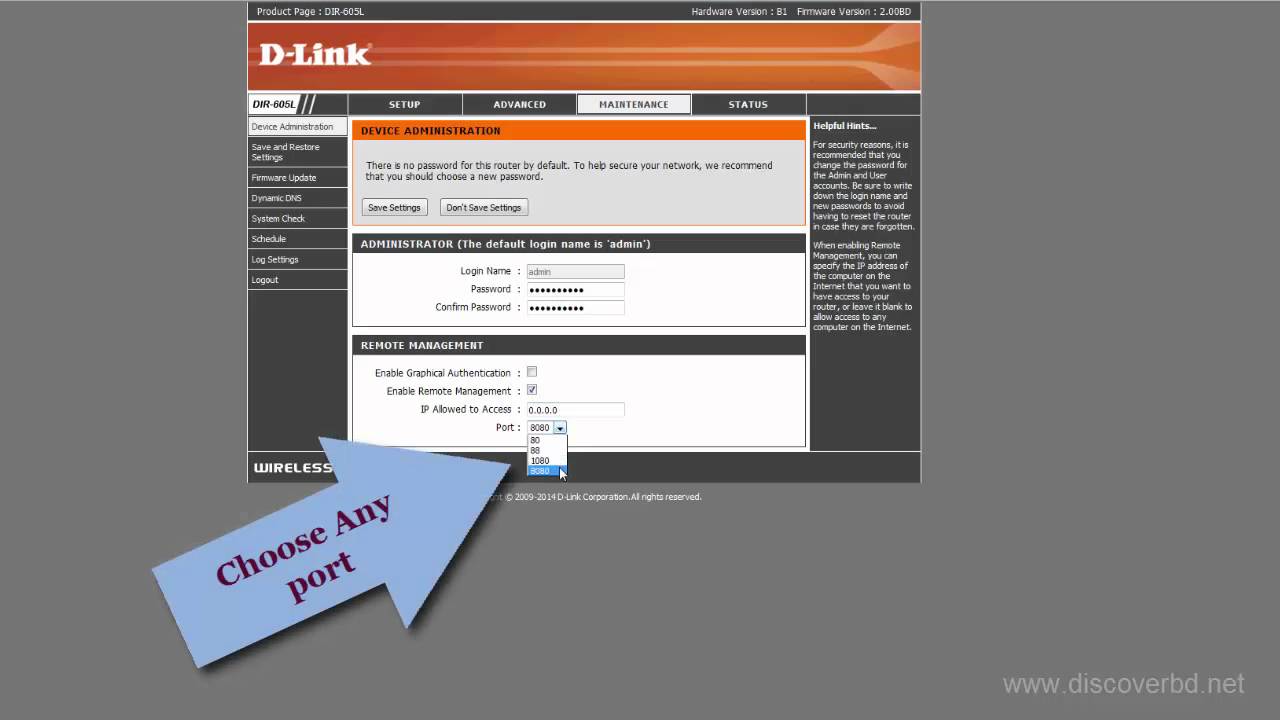 Dlink DIR-605L Remote Management ! - YouTube