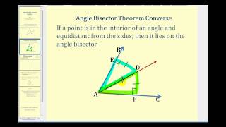 Proof:  The Angle Bisector Theorem Converse