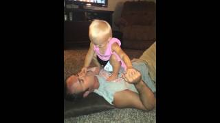 Kira 20 Months Old - Jumping On Daddy