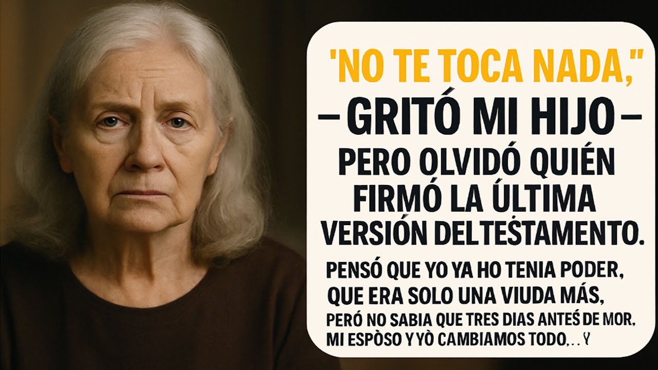 “No te toca nada”, gritó mi hijo — pero olvidó quién firmó la última versión del testamento.