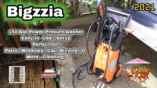 Bigzzia Complete! 150 bars Power Pressure Washer for Outdoors ( Patio / Cars / Windows / BBQ )