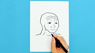 How to draw Wojak Meme • Feels Guy Meme