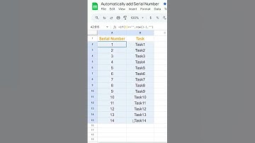 Automatically Add Serial Number in Google Sheet #googlesheet #shorts