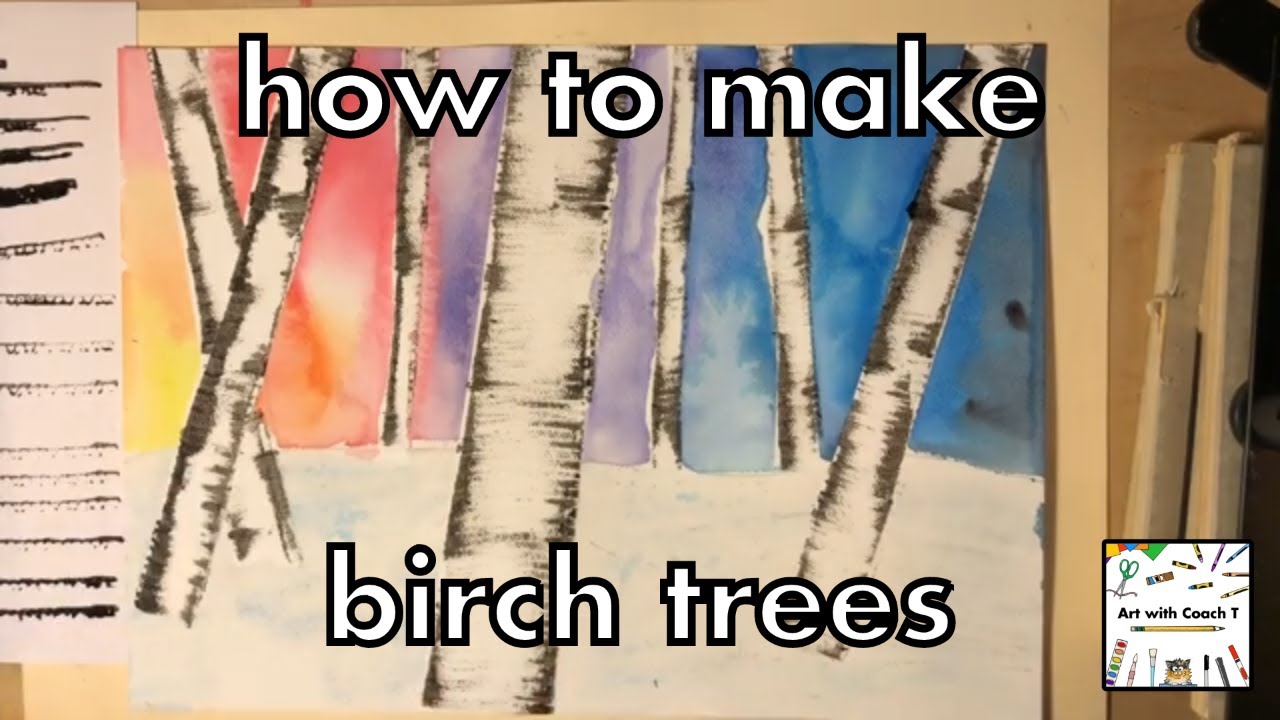 Masking Tape Birches: (Winter, Step-by-Step!)