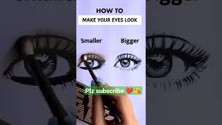 How to make your eyes look smaller and bigger 👀 #shorts #youtubeshorts #eyemakeuptutorial #easyway