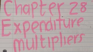 Chapter 28: Expenditure multipliers and keynesian model