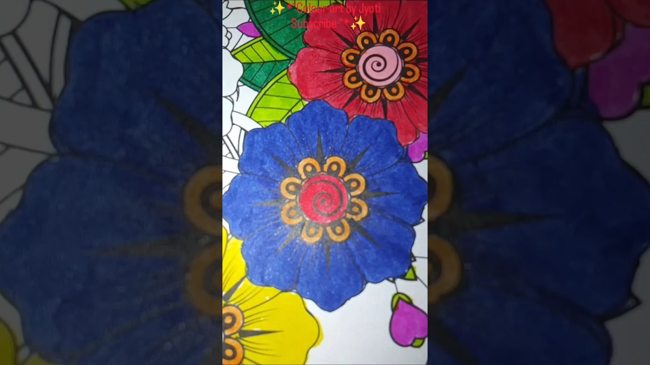 🌼✨*"Aesthetic Flower Colouring ! Brush Pen Colour Art "*✨🌼