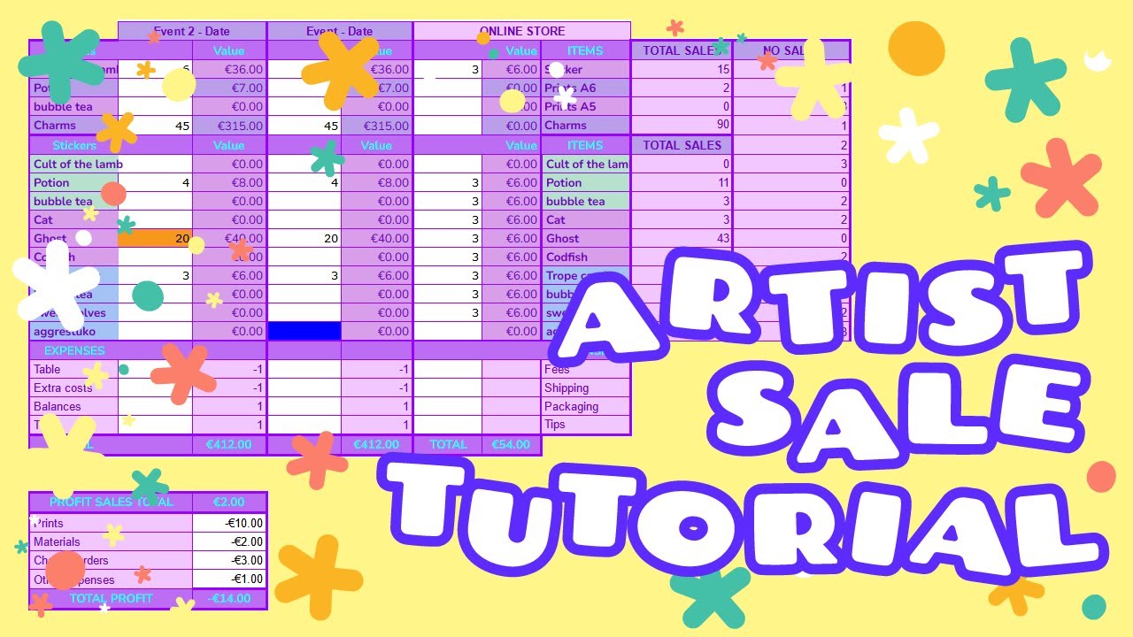 Artist Alley Sales Tracker - Tutorial and Set Up