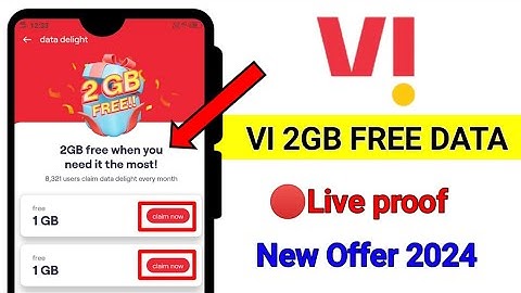 Vi 2GB free data claim | Vi data delight 2GB free data 2024