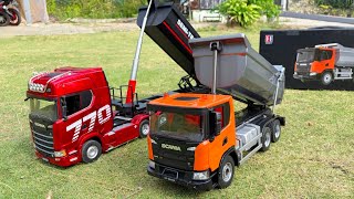 UNBOXING DUMP TRUCK SCANIA REMOTE CONTROL - RC Dump Truck Scania E593 Double E