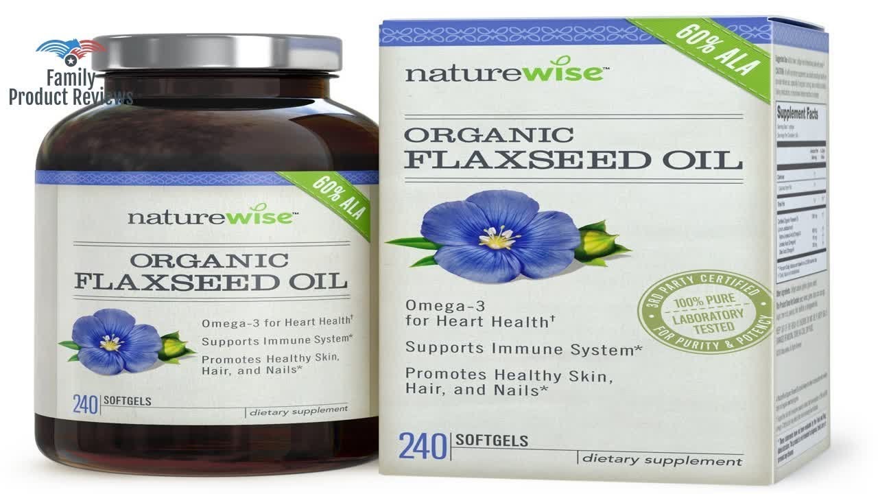 NatureWise Organic Flaxseed Oil Max 720mg ALA Highest Potency Flax Oil