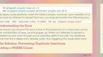 Resolving the Duplicate entry Error in MySQL