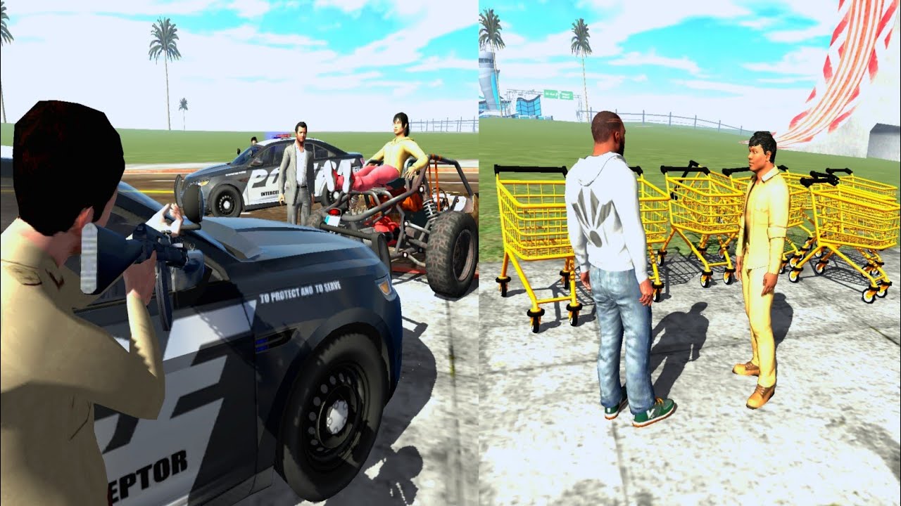 Shoping Cart Michael Vs Franklin | Funny Gameplay 🤣🤣 | Indian Bikes Driving 3d