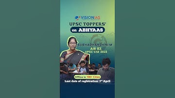 Subhadharshini M (AIR 83, UPSC CSE 2023) trained with Abhyaas. Now it’s your turn!