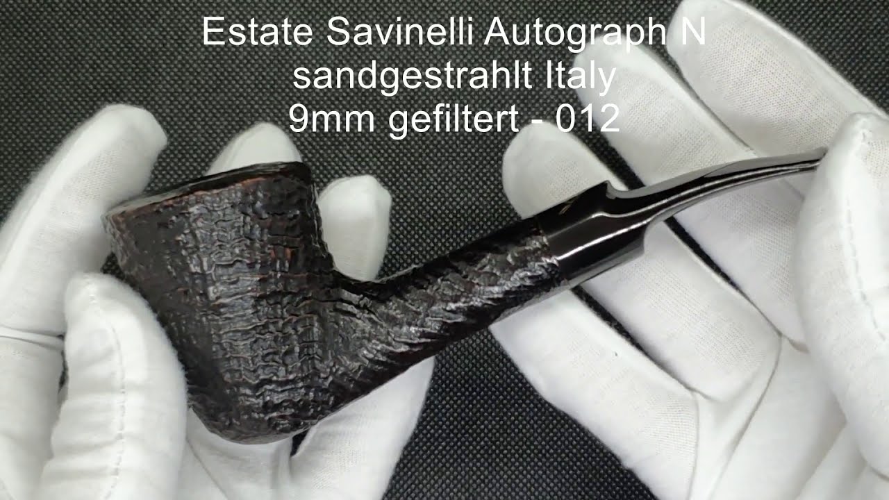 Estate Savinelli Autograph N sandgestrahlt Italy 9mm gefiltert   012
