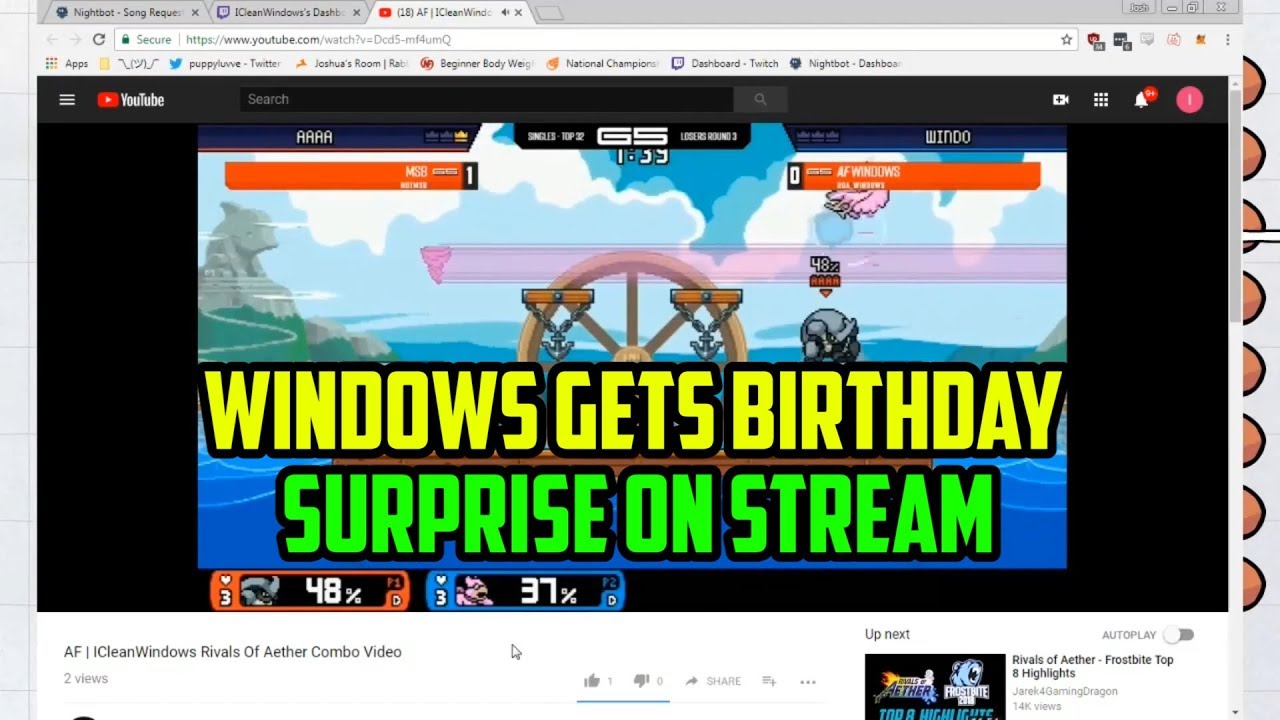 Window gets birthday surprise on stream - Window gets birthday surprise on stream