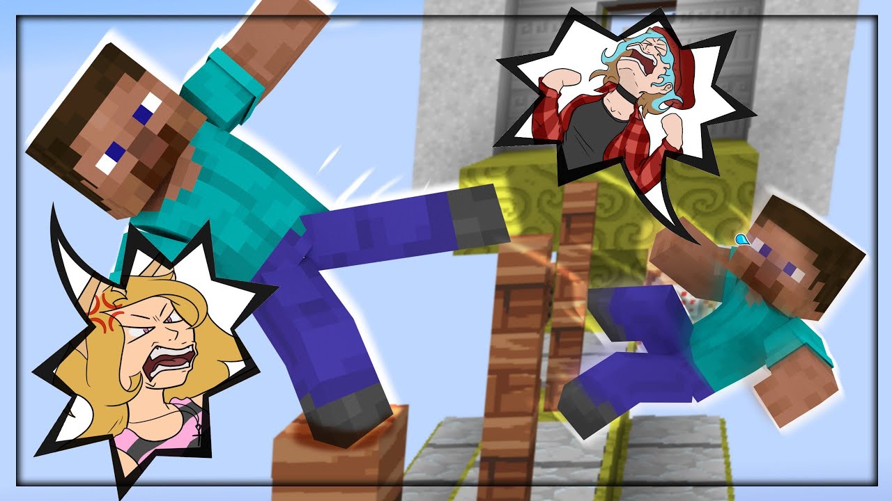 Minecraft Steve Rage Two Steves Rage at Parkour in Minecraft Diversity 1 - YouTube