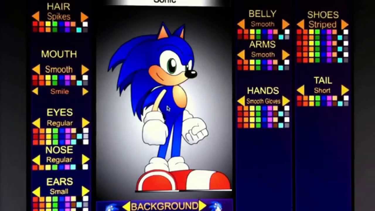 Sonic the Hedgehog: Character Designer - Jogo Grátis Online