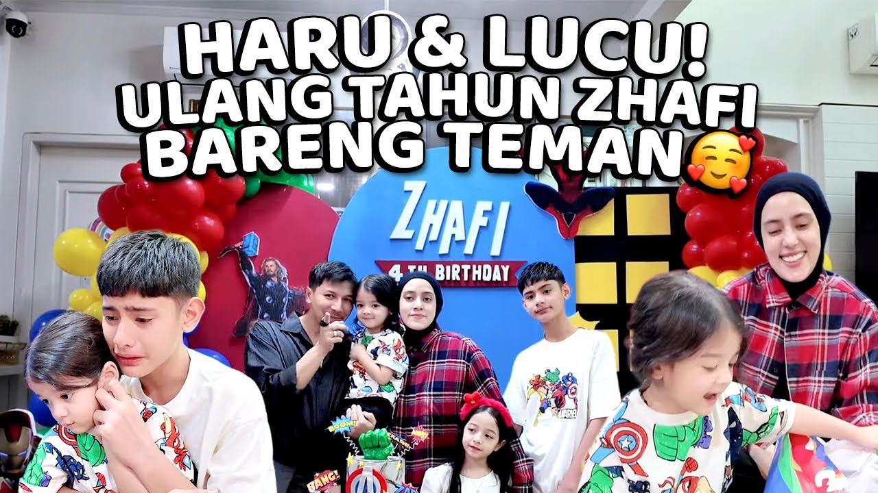 PERTAMA KALINYA ZHAFI ULANG TAHUN DI DATANGIN TEMAN TEMANNYA?!! HARU DAN LUCU