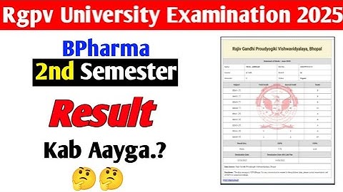 Rgpv Bpharmacy 2nd semester result kab aayga.?🤔 || Rgpv 2nd semester result update