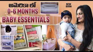 అమెరికా లో Baby కి Daily Use చేసే Products |  BABY ESSENTIALS NEWBORN | Baby Musthaves 06 months