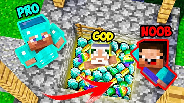 Minecraft NOOB vs PRO vs GOD : FOUND HIDDEN TREASURE IN VILLAGE WELL in Minecraft Animation