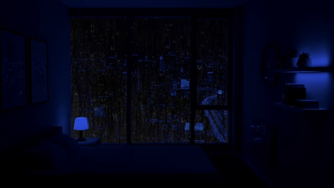 Heavy Rain & Thunder in City at Night 🌩️ Sleep Fast, Stress Relief ASMR