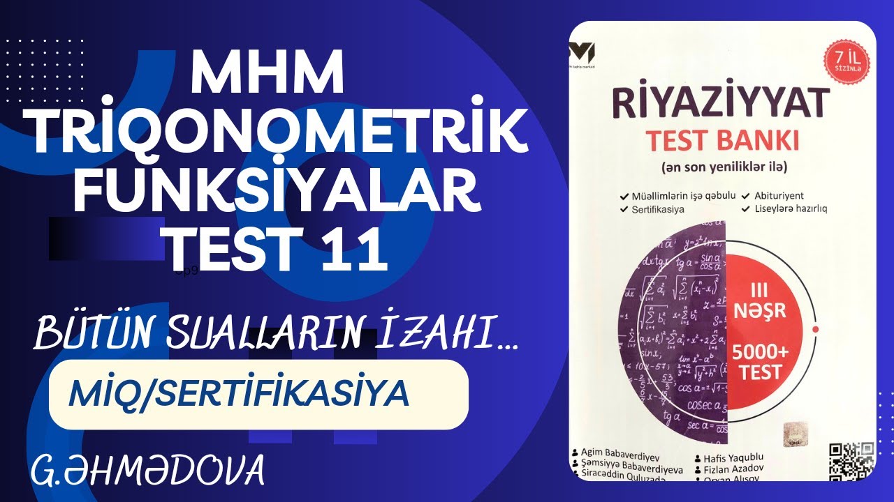 MHM Triqonometrik funksiyalar Test 11 #miq #sertifikasiya @gunayehmedovariyaziyyat
