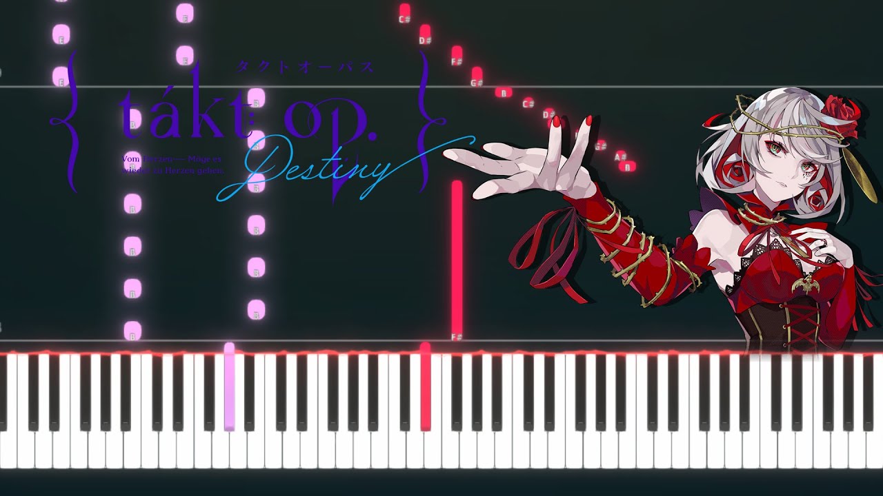 Takt op.Destiny  Opening PIANO TUTORIAL (Shet in the description)