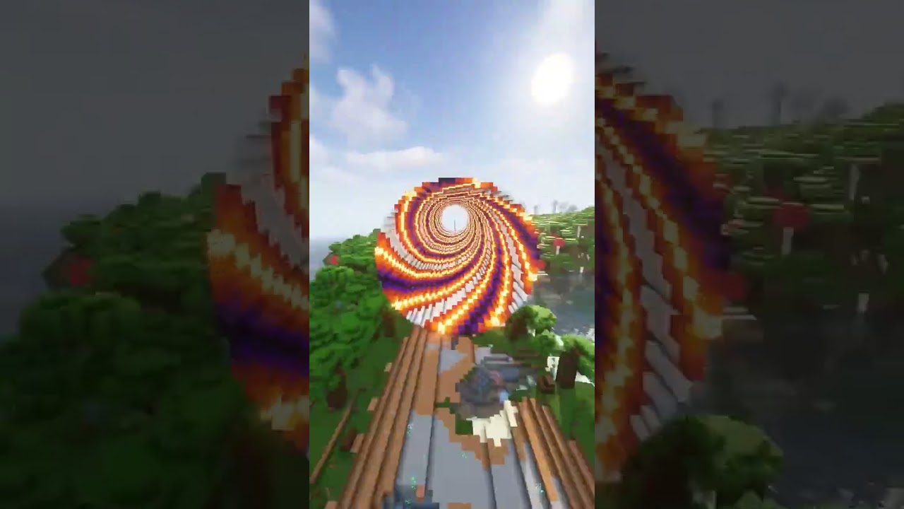 Longest Optical Illusions Roller Coaster ever built in Minecraft! (50`000 Blocks) 