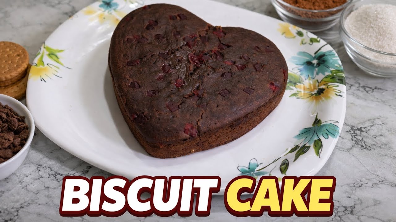 Biscuit Cake Recipe | Sirf Biscuit se Bana Soft aur Tasty Cake | Easy No Oven Cake @FoodFantastik 