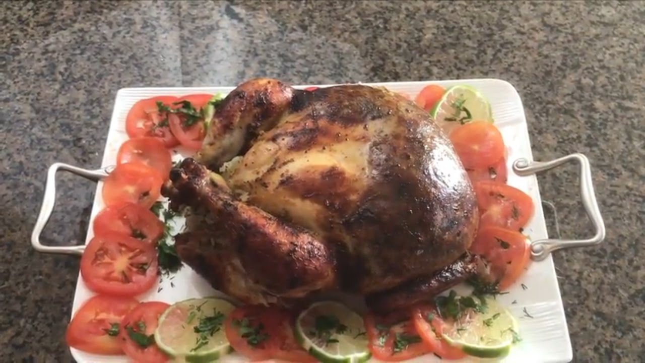 دجاج/الفراخ المحشيه بالارز  والمشروم ومشويه في الفرن روعه للعزومات  roasted stuffed chicken