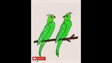 How to draw Parrot in Number 2 || Kokila
