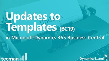 Updates to Templates in Microsoft Dynamics 365 Business Central