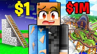 $1 vs $1,000,000 Rollercoaster in Minecraft!