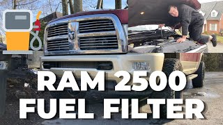 How To Change Fuel Filter RAM 2500 6.7L Cummins | 2011-2012 RAM 2500 Truck Fuel Filter