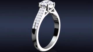 White gold ring 3D animation