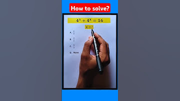 Exponent Algebra Math | 4^x + 4^x = 16