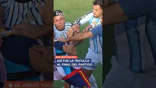 Así fue la pelea entre argentinos y españoles cuando terminó el partido.